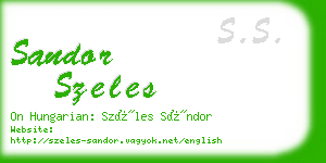 sandor szeles business card